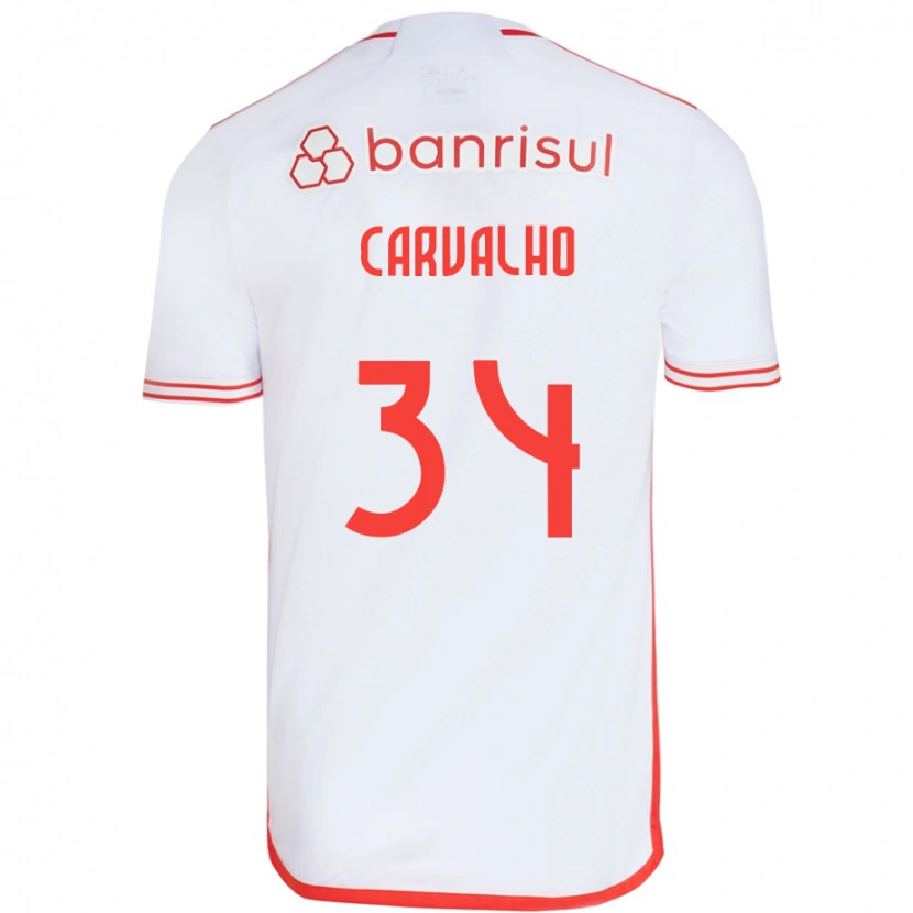 Danxen Mann Gabriel Carvalho #34 Hvit Rød Bortetrøye Drakt Trøye 2025/26 Skjorter T-Skjorte