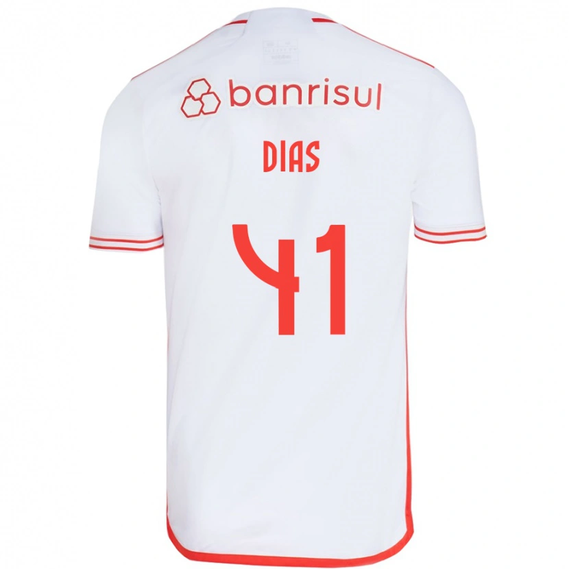 Danxen Mann Matheus Dias #41 Hvit Rød Bortetrøye Drakt Trøye 2025/26 Skjorter T-Skjorte