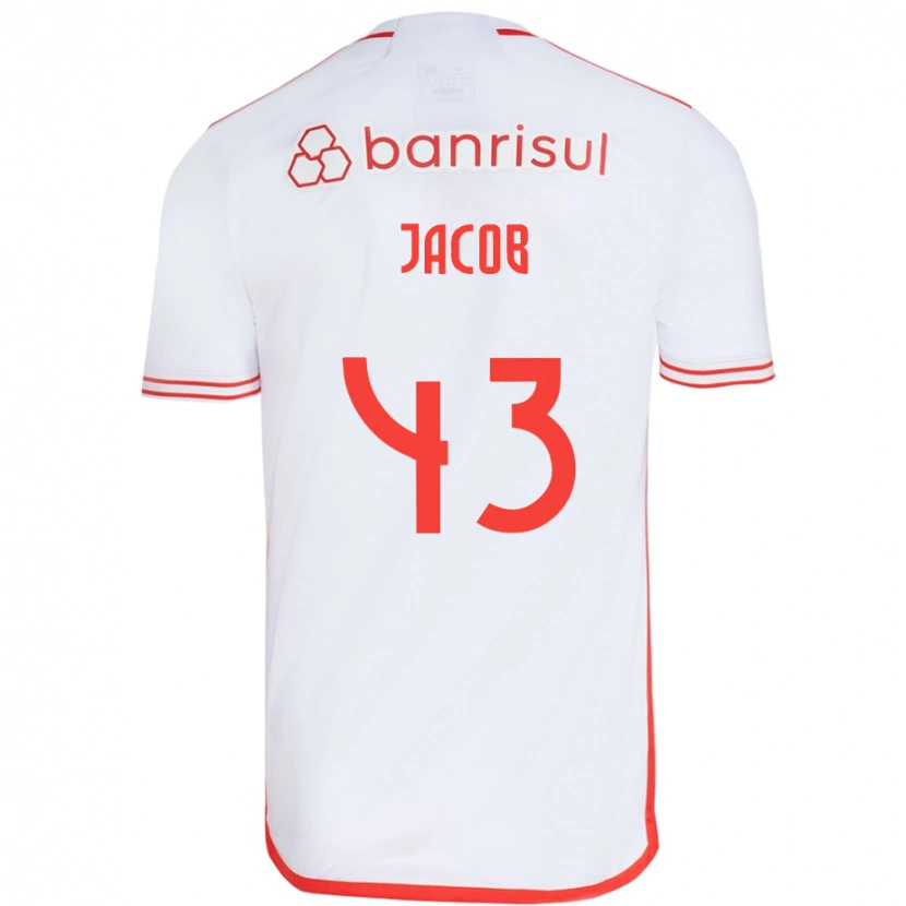 Danxen Mann Bernardo Jacob #43 Hvit Rød Bortetrøye Drakt Trøye 2025/26 Skjorter T-Skjorte