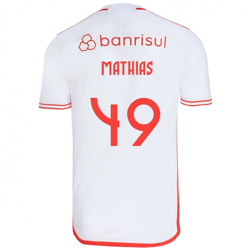 Danxen Mann Ricardo Mathias #49 Hvit Rød Bortetrøye Drakt Trøye 2025/26 Skjorter T-Skjorte