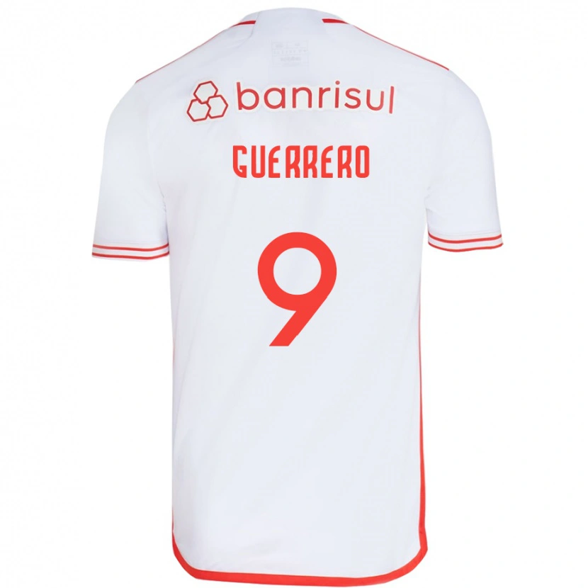 Danxen Mann Paolo Guerrero #9 Hvit Rød Bortetrøye Drakt Trøye 2025/26 Skjorter T-Skjorte