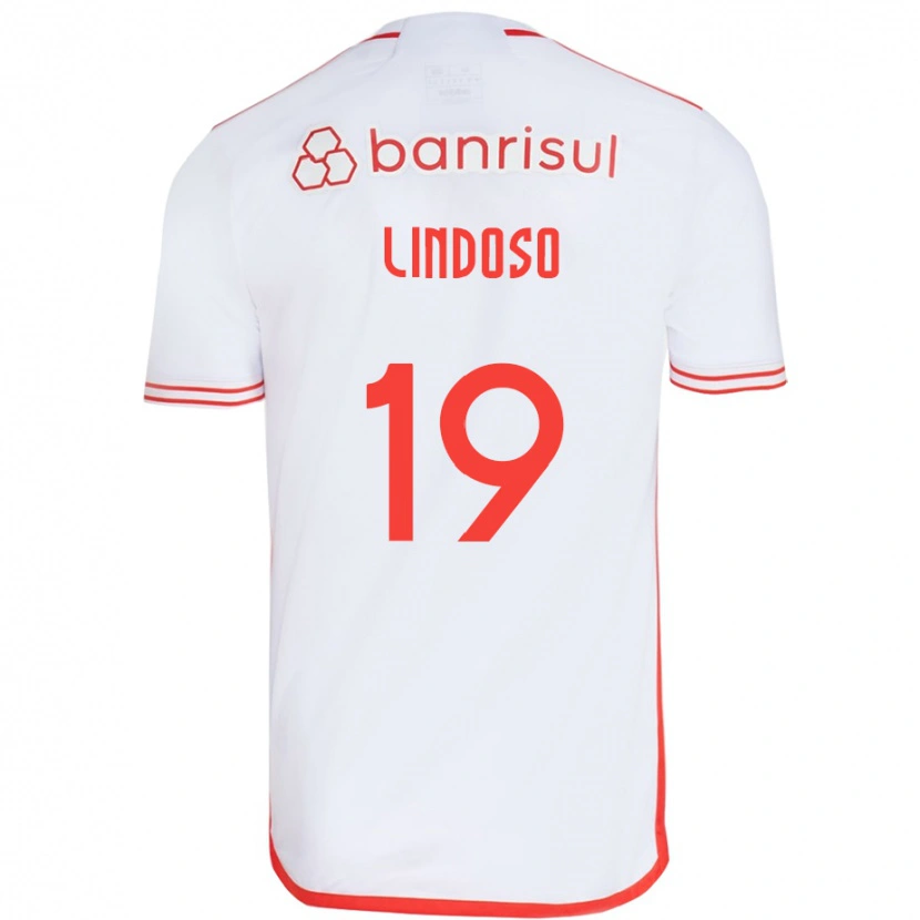 Danxen Mann Rodrigo Lindoso #19 Hvit Rød Bortetrøye Drakt Trøye 2025/26 Skjorter T-Skjorte
