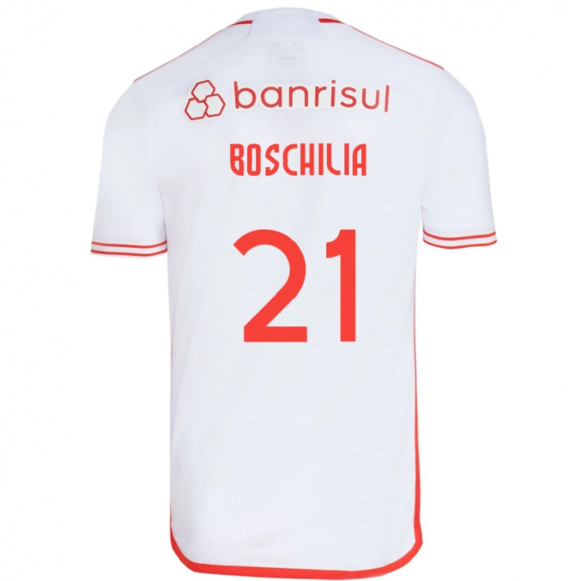 Danxen Mann Gabriel Boschilia #21 Hvit Rød Bortetrøye Drakt Trøye 2025/26 Skjorter T-Skjorte