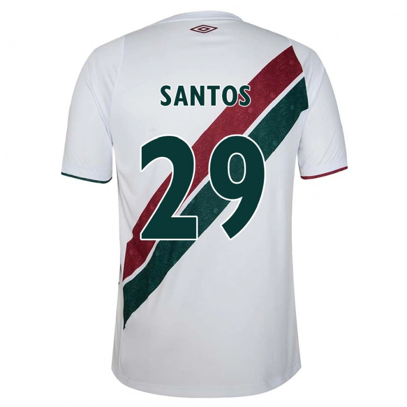 Danxen Mann Thiago Santos #29 Hvit Grønn Burgunder Bortetrøye Drakt Trøye 2025/26 Skjorter T-Skjorte