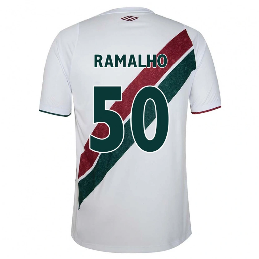 Danxen Mann Gustavo Ramalho #50 Hvit Grønn Burgunder Bortetrøye Drakt Trøye 2025/26 Skjorter T-Skjorte