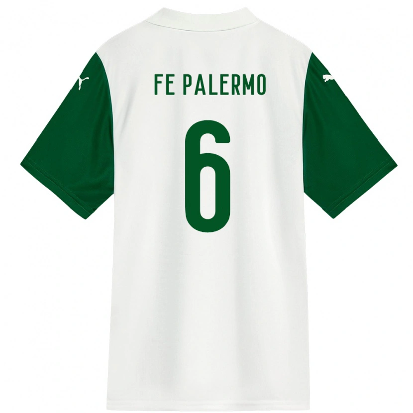 Danxen Mann Fe Palermo #6 Hvit Grønn Bortetrøye Drakt Trøye 2025/26 Skjorter T-Skjorte