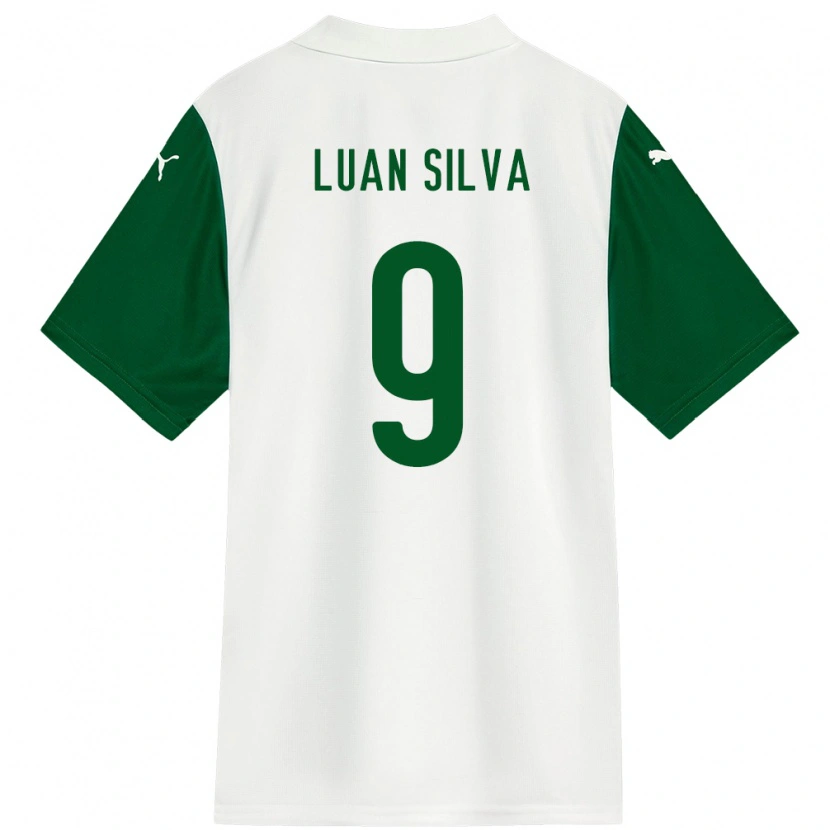 Danxen Mann Luan Silva #9 Hvit Grønn Bortetrøye Drakt Trøye 2025/26 Skjorter T-Skjorte