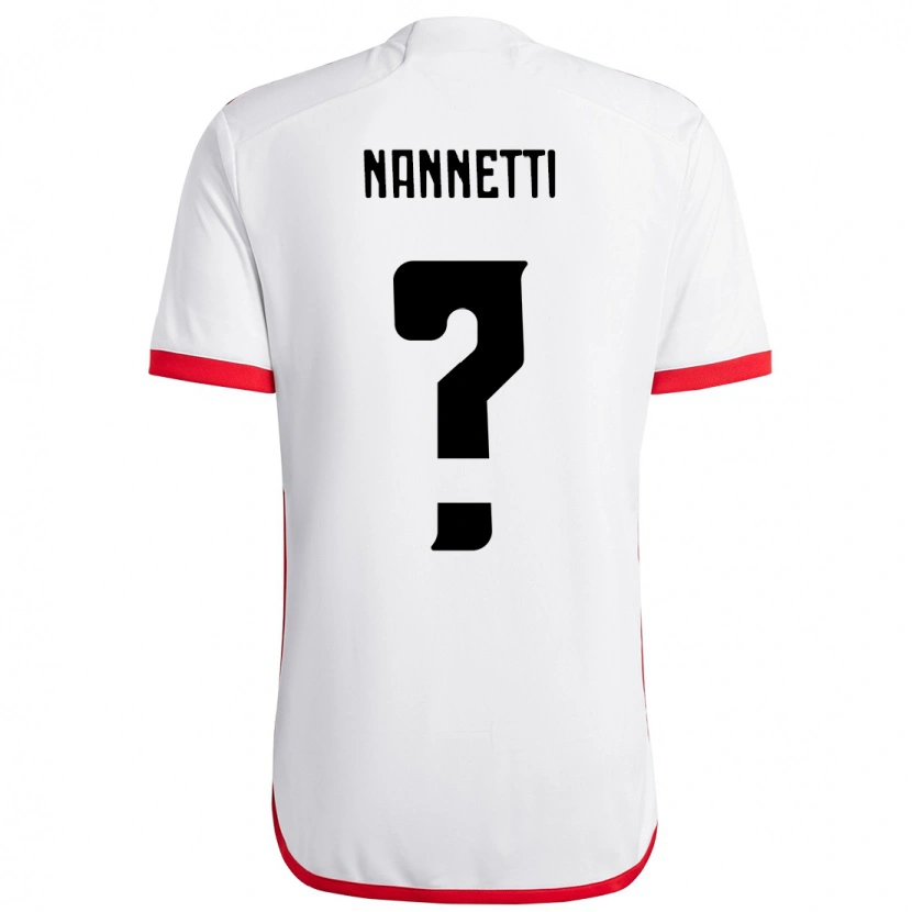 Danxen Mann Léo Nannetti #0 Hvit Rød Bortetrøye Drakt Trøye 2025/26 Skjorter T-Skjorte