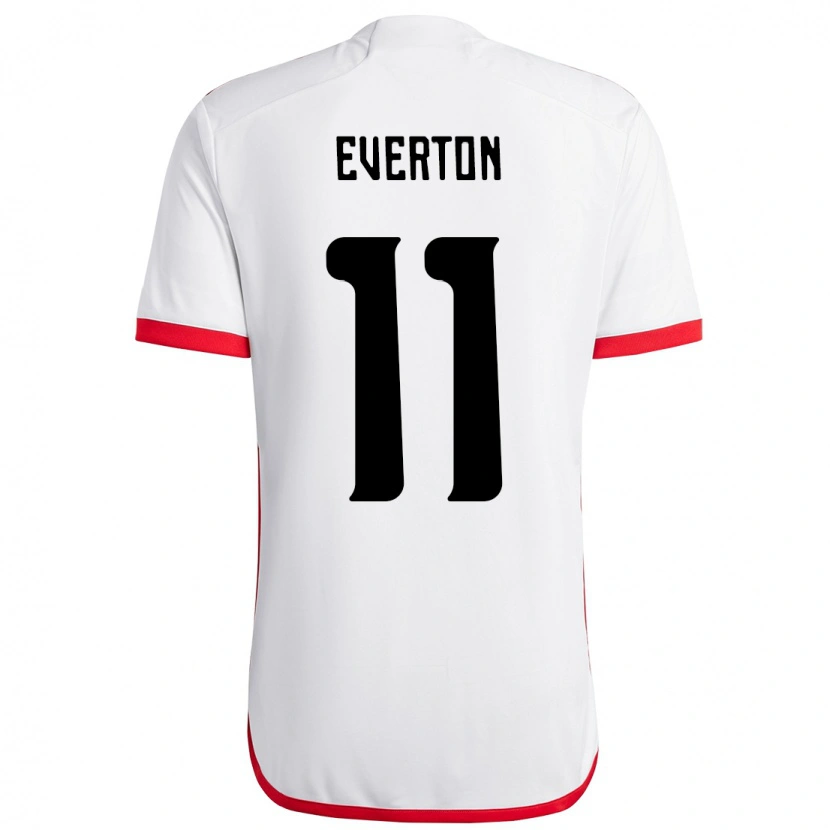 Danxen Mann Everton #11 Hvit Rød Bortetrøye Drakt Trøye 2025/26 Skjorter T-Skjorte