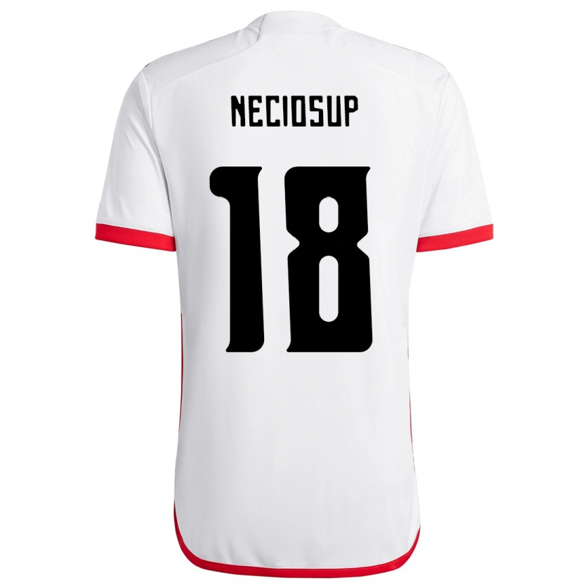 Danxen Mann Adriano Neciosup #18 Hvit Rød Bortetrøye Drakt Trøye 2025/26 Skjorter T-Skjorte