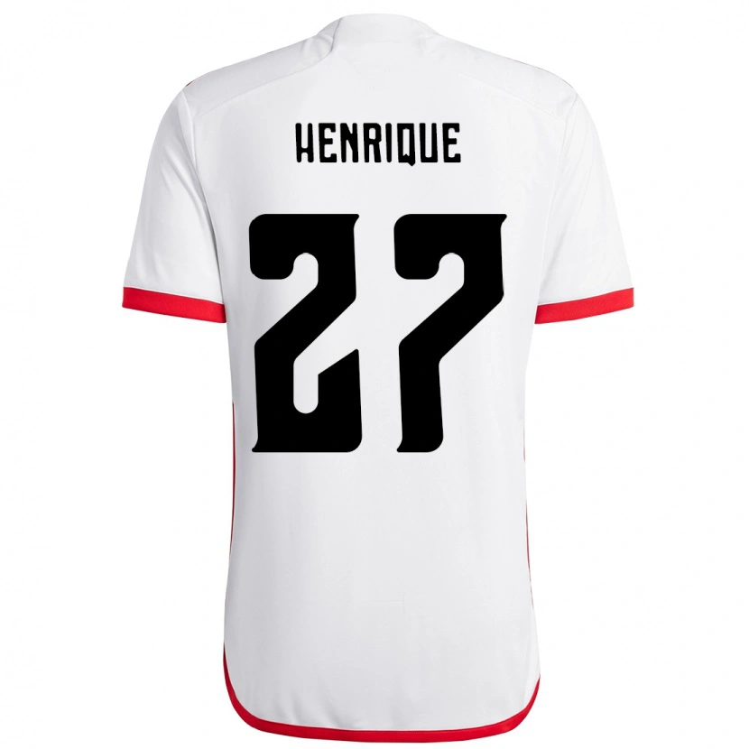 Danxen Mann Bruno Henrique #27 Hvit Rød Bortetrøye Drakt Trøye 2025/26 Skjorter T-Skjorte