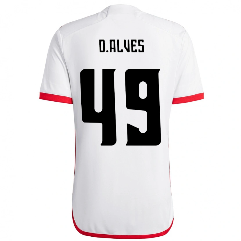 Danxen Mann Dyogo Alves #49 Hvit Rød Bortetrøye Drakt Trøye 2025/26 Skjorter T-Skjorte