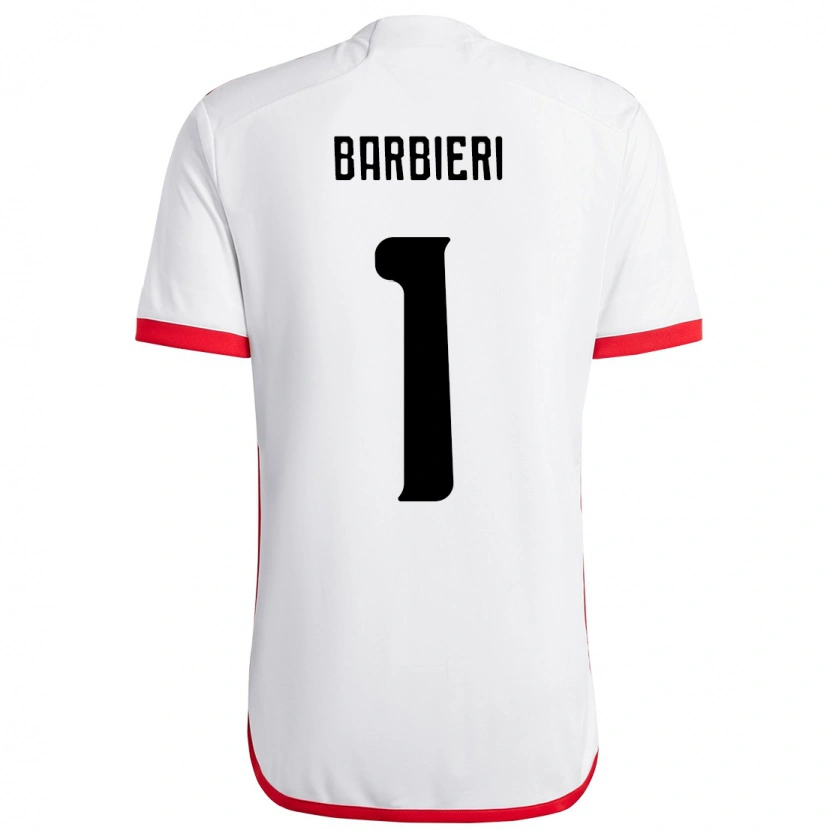 Danxen Mann Gabi Barbieri #1 Hvit Rød Bortetrøye Drakt Trøye 2025/26 Skjorter T-Skjorte
