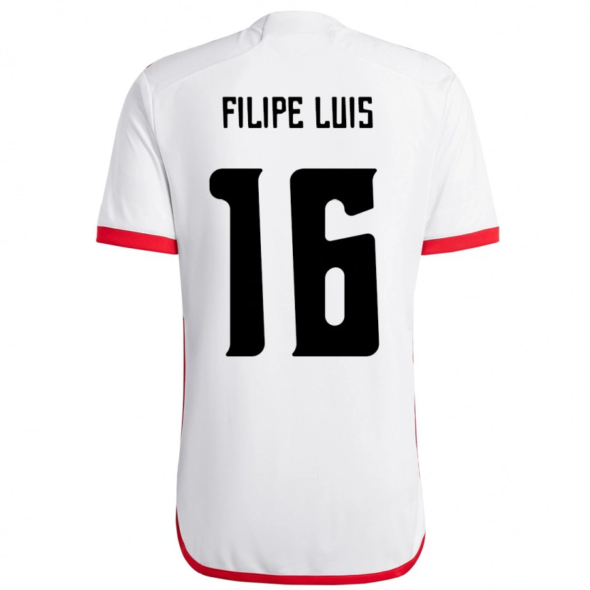 Danxen Mann Filipe Luis #16 Hvit Rød Bortetrøye Drakt Trøye 2025/26 Skjorter T-Skjorte