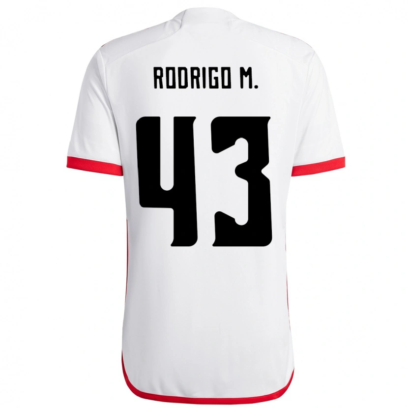 Danxen Mann Rodrigo Muniz #43 Hvit Rød Bortetrøye Drakt Trøye 2025/26 Skjorter T-Skjorte