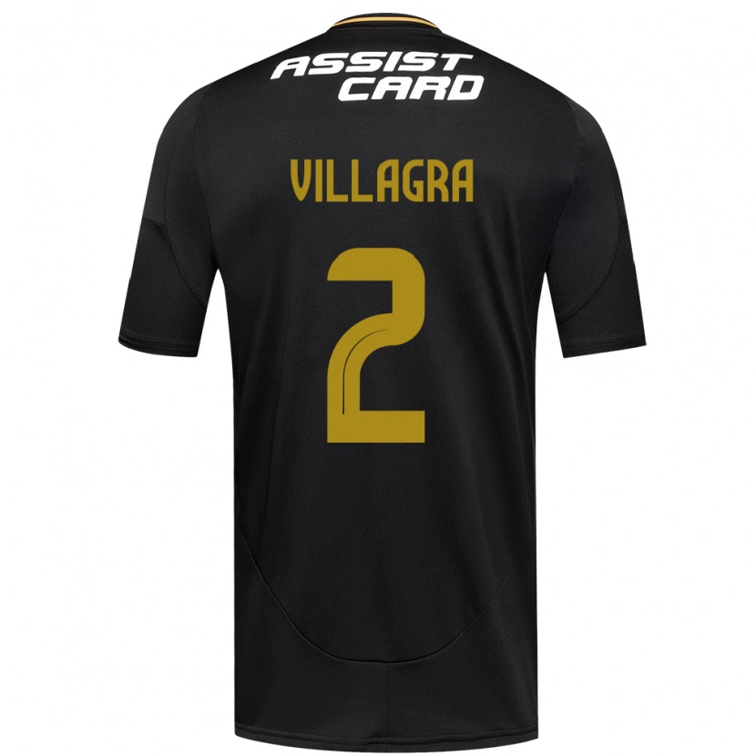 Danxen Mann Jonathan Villagra #2 Svart Hvit Bortetrøye Drakt Trøye 2025/26 Skjorter T-Skjorte