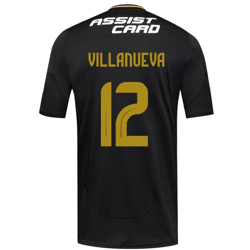 Danxen Mann Eduardo Villanueva #12 Svart Hvit Bortetrøye Drakt Trøye 2025/26 Skjorter T-Skjorte