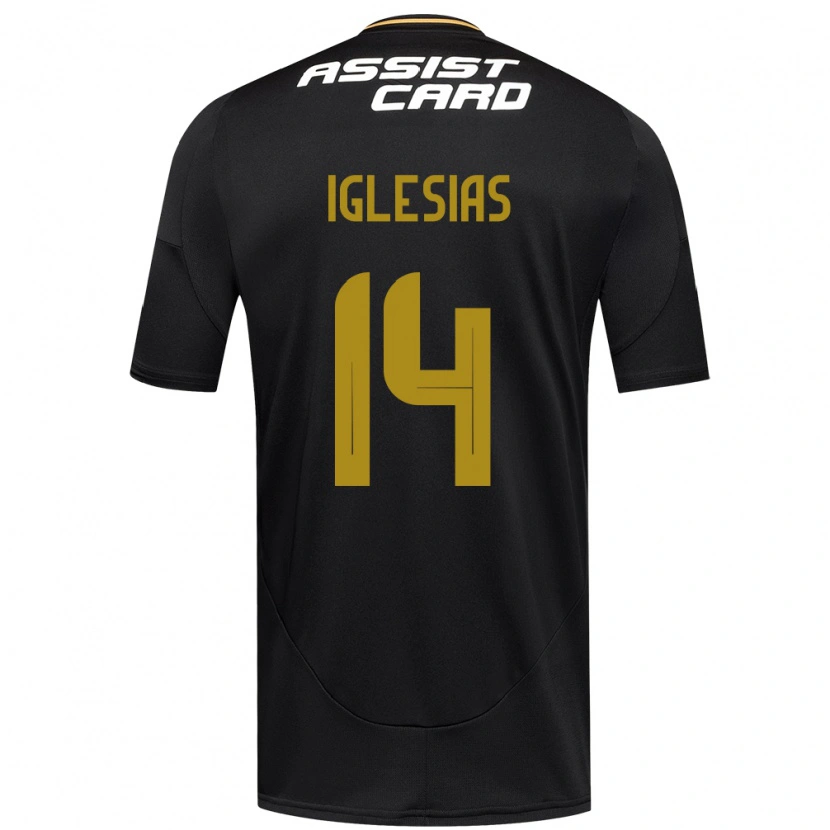 Danxen Mann Luciano Iglesias #14 Svart Hvit Bortetrøye Drakt Trøye 2025/26 Skjorter T-Skjorte