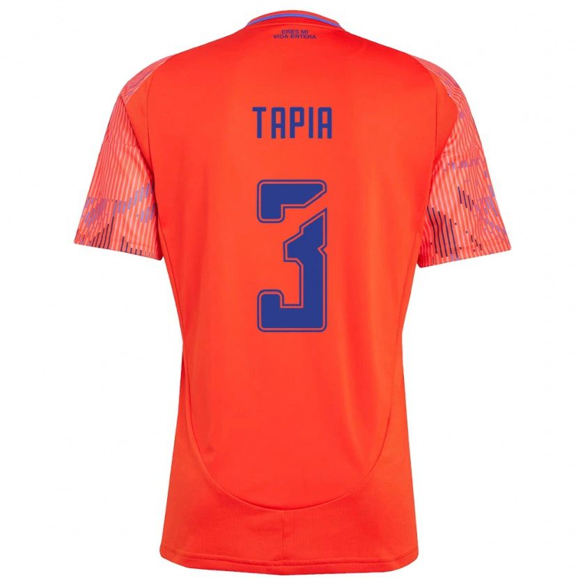 Danxen Mann Ignacio Tapia #3 Oransje Rød Bortetrøye Drakt Trøye 2025/26 Skjorter T-Skjorte