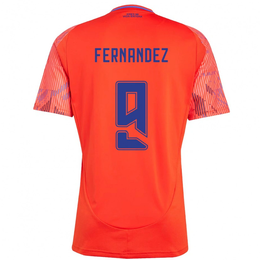 Danxen Mann Leandro Fernández #9 Oransje Rød Bortetrøye Drakt Trøye 2025/26 Skjorter T-Skjorte