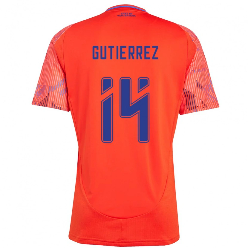 Danxen Mann Ana Gutiérrez #14 Oransje Rød Bortetrøye Drakt Trøye 2025/26 Skjorter T-Skjorte