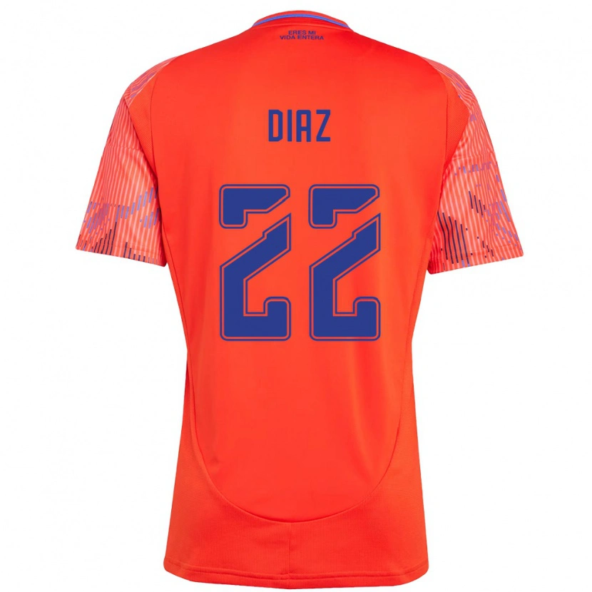 Danxen Mann Valentina Díaz #22 Oransje Rød Bortetrøye Drakt Trøye 2025/26 Skjorter T-Skjorte