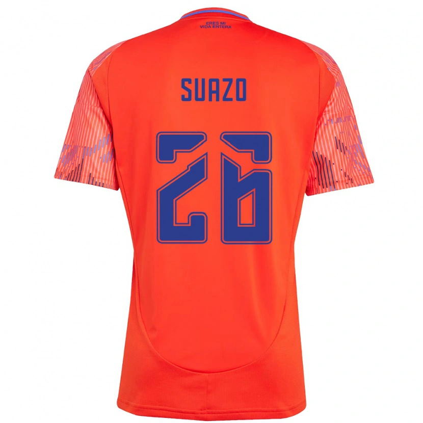 Danxen Mann Gretzel Suazo #26 Oransje Rød Bortetrøye Drakt Trøye 2025/26 Skjorter T-Skjorte