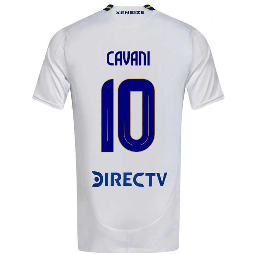 Danxen Mann Edinson Cavani #10 Hvit Blå Bortetrøye Drakt Trøye 2025/26 Skjorter T-Skjorte