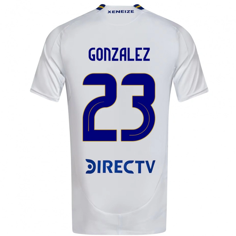 Danxen Mann Diego Gonzalez #23 Hvit Blå Bortetrøye Drakt Trøye 2025/26 Skjorter T-Skjorte