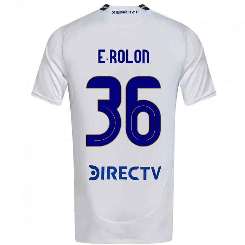 Danxen Mann Esteban Rolón #36 Hvit Blå Bortetrøye Drakt Trøye 2025/26 Skjorter T-Skjorte
