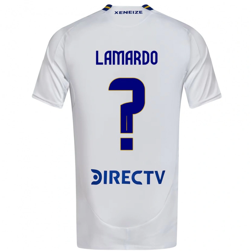 Danxen Mann Gonzalo Lamardo #0 Hvit Blå Bortetrøye Drakt Trøye 2025/26 Skjorter T-Skjorte