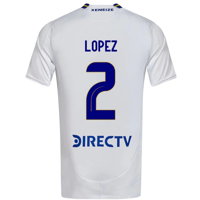 Danxen Mann Lisandro Lopez #2 Hvit Blå Bortetrøye Drakt Trøye 2025/26 Skjorter T-Skjorte