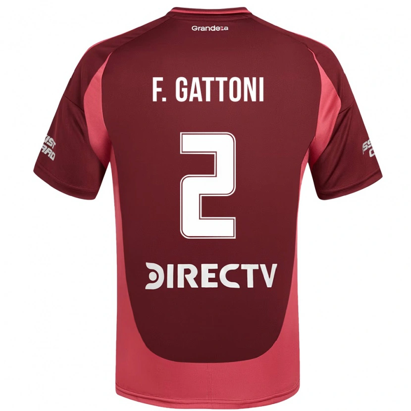 Danxen Mann Federico Gattoni #2 Burgunder Magenta Bortetrøye Drakt Trøye 2025/26 Skjorter T-Skjorte
