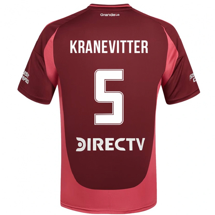 Danxen Mann Matías Kranevitter #5 Burgunder Magenta Bortetrøye Drakt Trøye 2025/26 Skjorter T-Skjorte