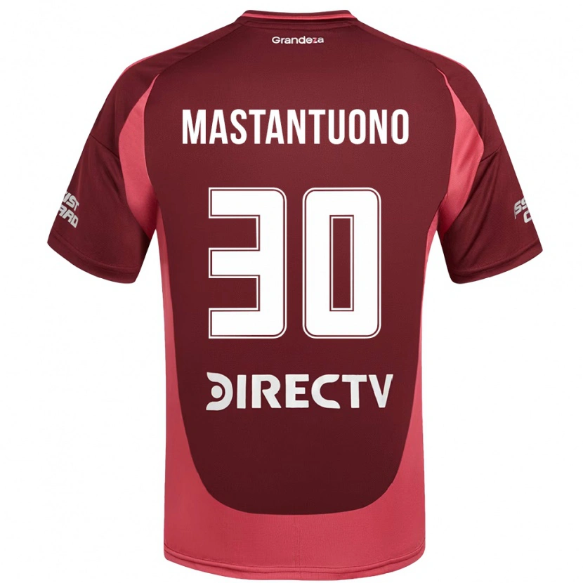 Danxen Mann Franco Mastantuono #30 Burgunder Magenta Bortetrøye Drakt Trøye 2025/26 Skjorter T-Skjorte