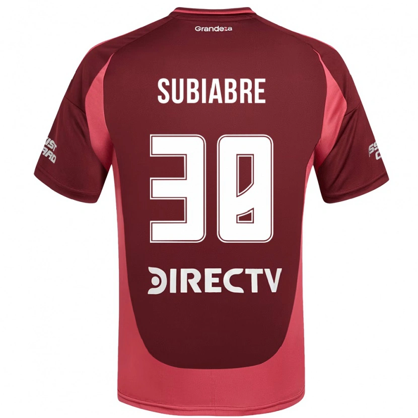 Danxen Mann Ian Subiabre #38 Burgunder Magenta Bortetrøye Drakt Trøye 2025/26 Skjorter T-Skjorte