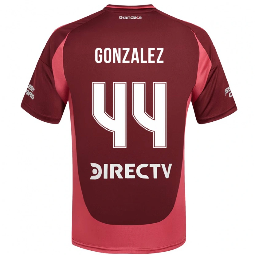 Danxen Mann Alexis González #44 Burgunder Magenta Bortetrøye Drakt Trøye 2025/26 Skjorter T-Skjorte