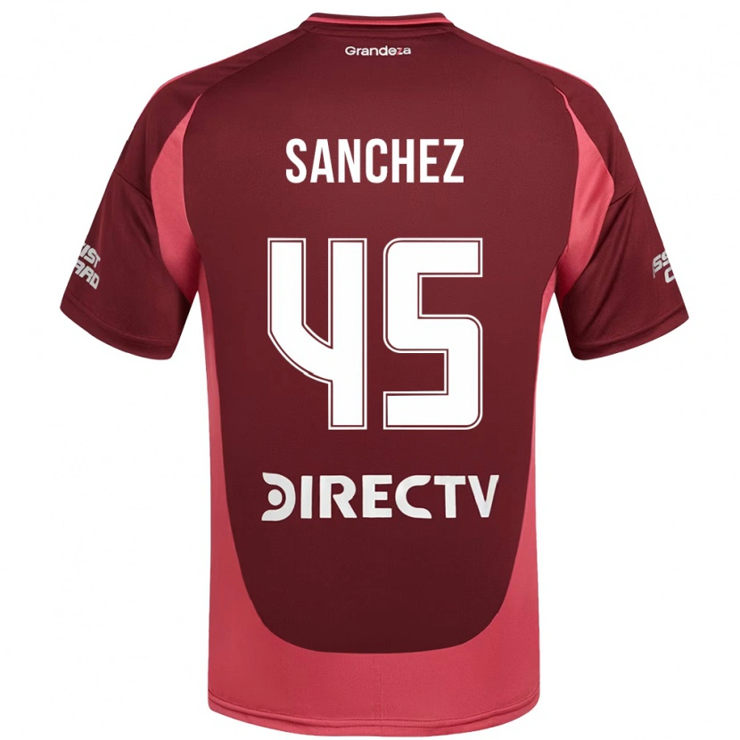 Danxen Mann Sebastián Sánchez #45 Burgunder Magenta Bortetrøye Drakt Trøye 2025/26 Skjorter T-Skjorte