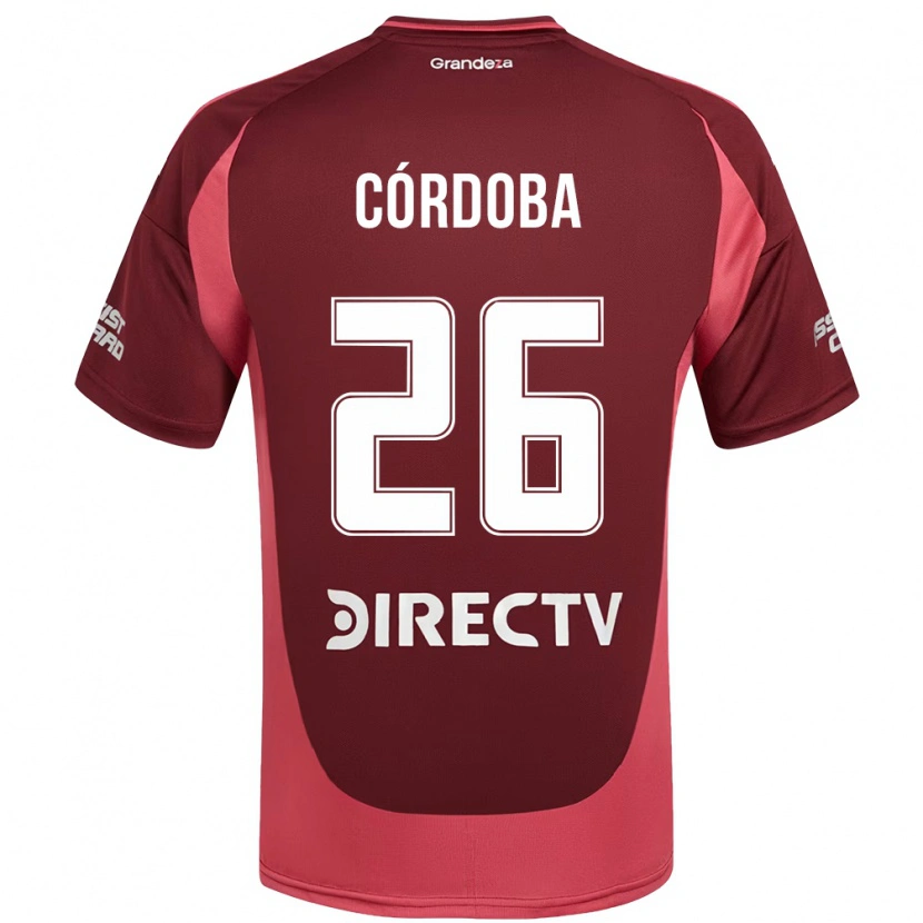 Danxen Mann Sol Córdoba #26 Burgunder Magenta Bortetrøye Drakt Trøye 2025/26 Skjorter T-Skjorte
