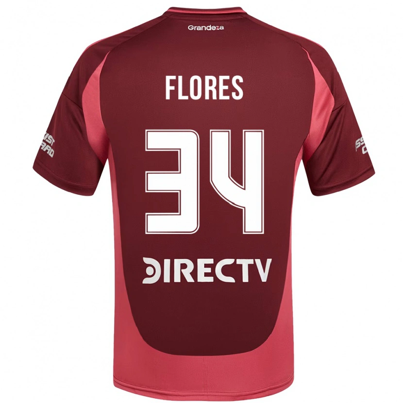Danxen Mann Brenda Flores #34 Burgunder Magenta Bortetrøye Drakt Trøye 2025/26 Skjorter T-Skjorte