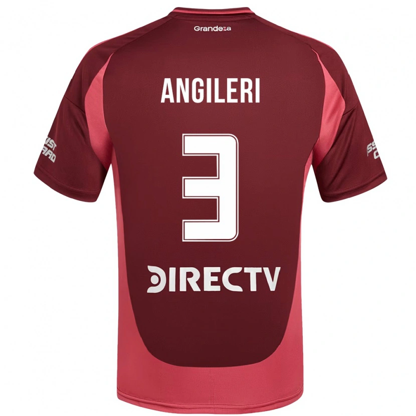 Danxen Mann Fabrizio Angileri #3 Burgunder Magenta Bortetrøye Drakt Trøye 2025/26 Skjorter T-Skjorte
