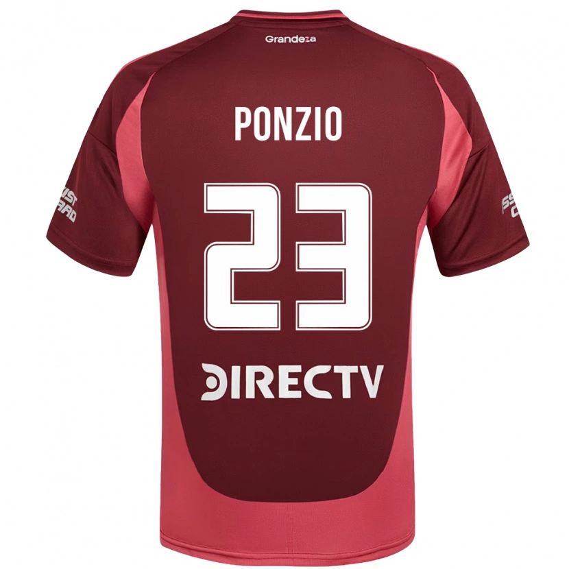 Danxen Mann Leonardo Ponzio #23 Burgunder Magenta Bortetrøye Drakt Trøye 2025/26 Skjorter T-Skjorte