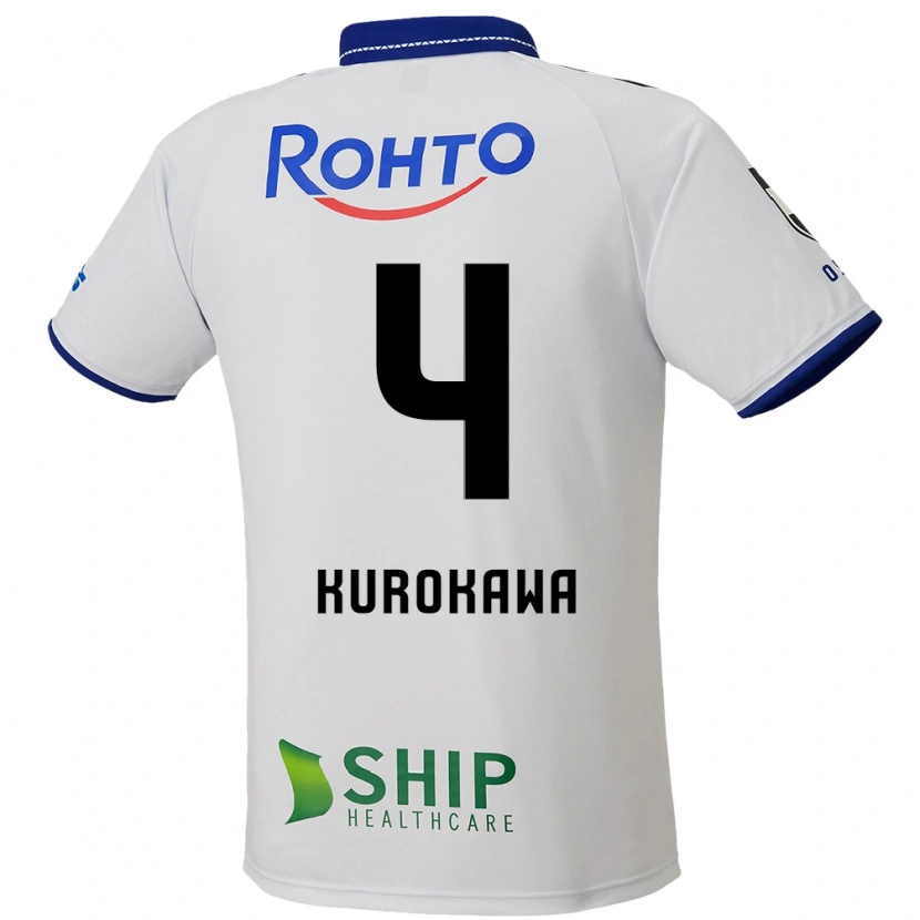 Danxen Mann Keisuke Kurokawa #4 Hvit Blå Svart Bortetrøye Drakt Trøye 2025/26 Skjorter T-Skjorte