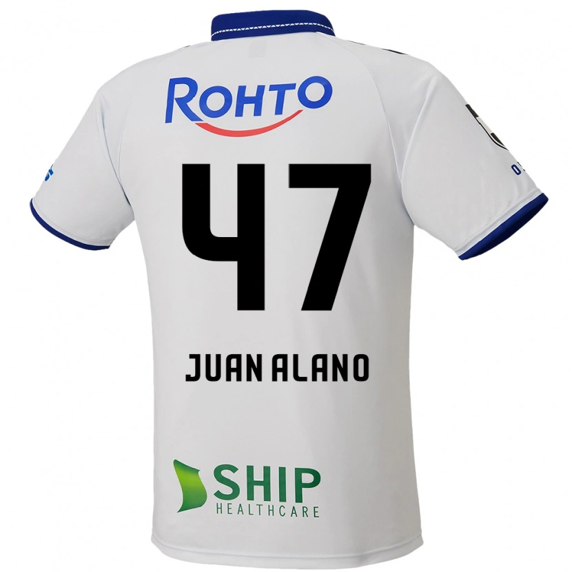 Danxen Mann Juan Alano #47 Hvit Blå Svart Bortetrøye Drakt Trøye 2025/26 Skjorter T-Skjorte