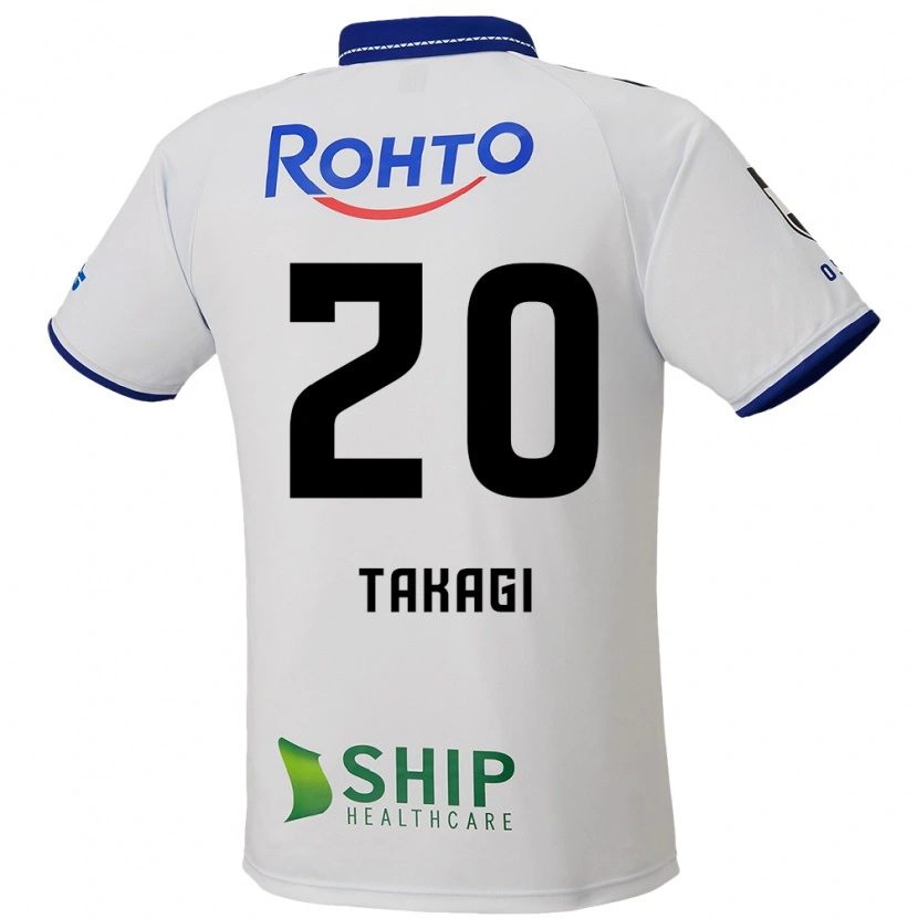 Danxen Mann Daisuke Takagi #20 Hvit Blå Svart Bortetrøye Drakt Trøye 2025/26 Skjorter T-Skjorte