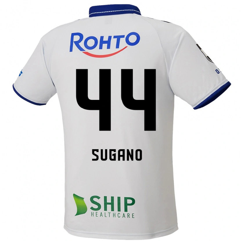 Danxen Mann Ryusei Sugano #44 Hvit Blå Svart Bortetrøye Drakt Trøye 2025/26 Skjorter T-Skjorte