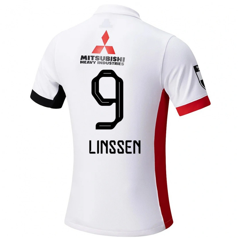 Danxen Mann Bryan Linssen #9 Hvit Svart Bortetrøye Drakt Trøye 2025/26 Skjorter T-Skjorte