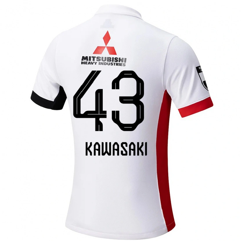 Danxen Mann Atsushi Kawasaki #43 Hvit Svart Bortetrøye Drakt Trøye 2025/26 Skjorter T-Skjorte