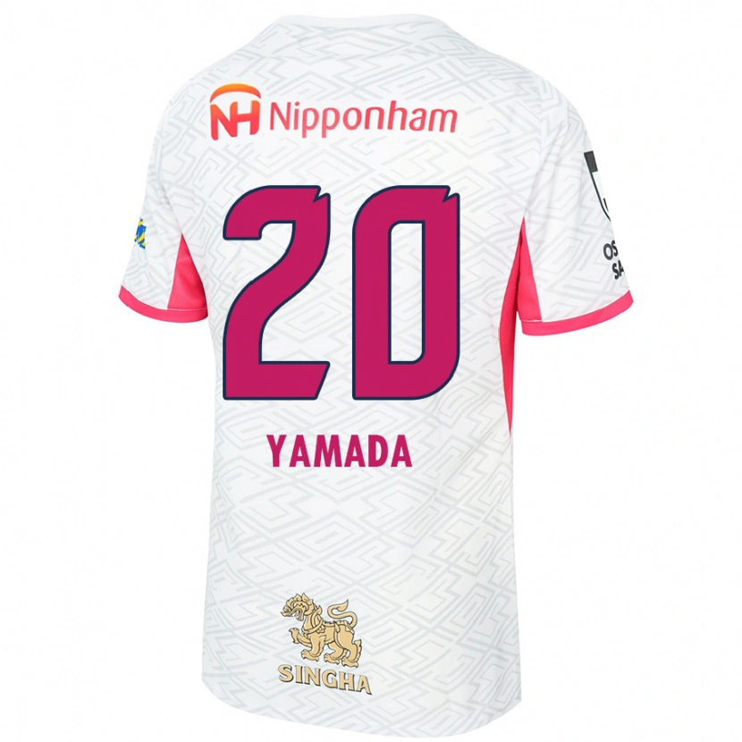 Danxen Mann Kotaro Yamada #20 Hvit Sakura Rosa Bortetrøye Drakt Trøye 2025/26 Skjorter T-Skjorte