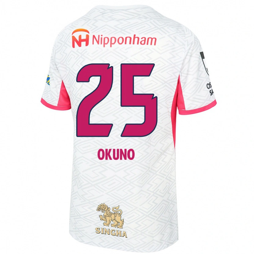 Danxen Mann Hiroaki Okuno #25 Hvit Sakura Rosa Bortetrøye Drakt Trøye 2025/26 Skjorter T-Skjorte
